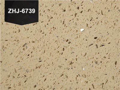 Lastra di pietra di quarzo scintillante beige