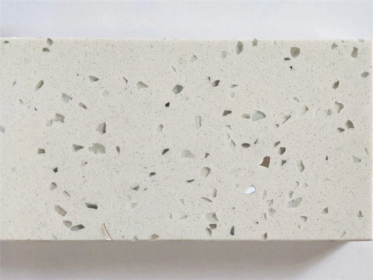 Sparkling white quartz slab with mirror flecks (2)