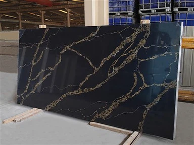 Quarzo di calacatta nero con vene d'oro